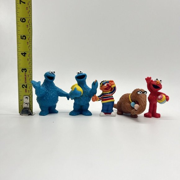Sesame Street‎ Figure Toy Lot 5 Cake Topper Earnie Cookie Monster Elmo... - Picture 2 of 3